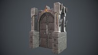 Boss Door stylized videogame asset