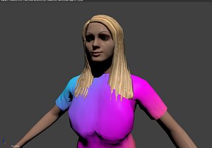 Jill - Rigged - Fade Blue To Yellow TShirt, Shorts and Tennis Shoes