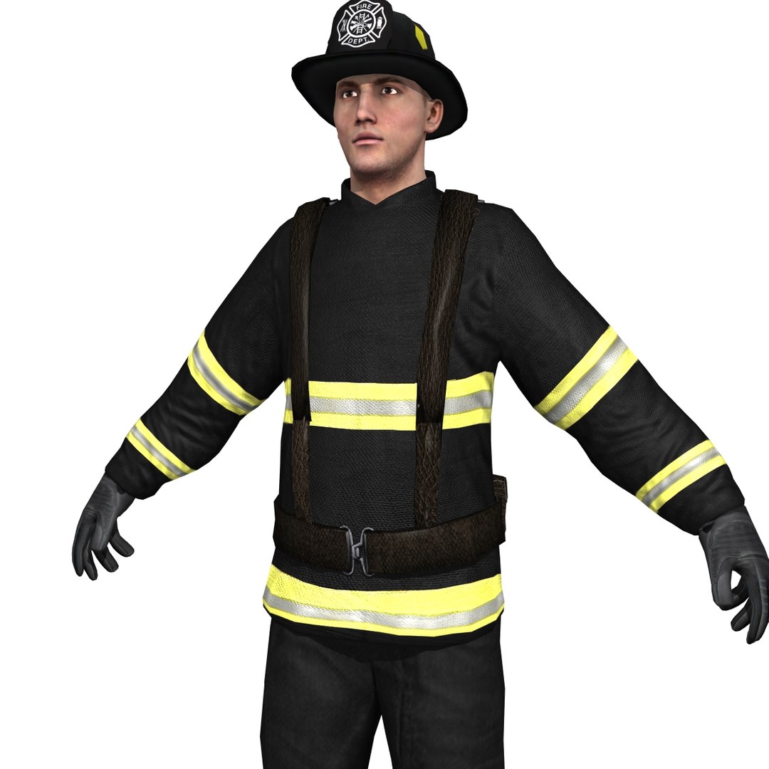 Fireman Ready 3d Model