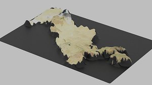 Uzbekistan Map Country 3D model