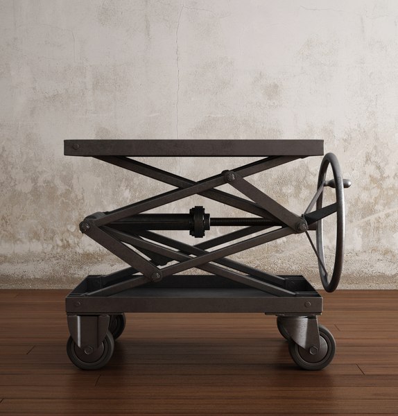 restoration hardware industrial scissor lift table