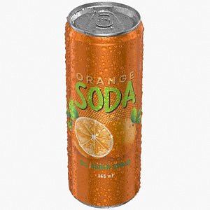 Sleek Soda Can With Droplets 355ml 3D
