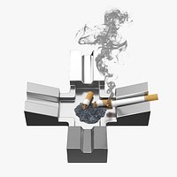 Ashtray and cigarretes