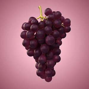 3d red grape model