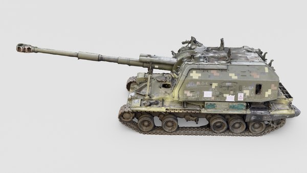 破壊された 2S19 ムスタ 152 mm 自走榴弾砲 M1990 ファーム3D