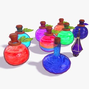 Stylized Magic Potions Pack 3D model