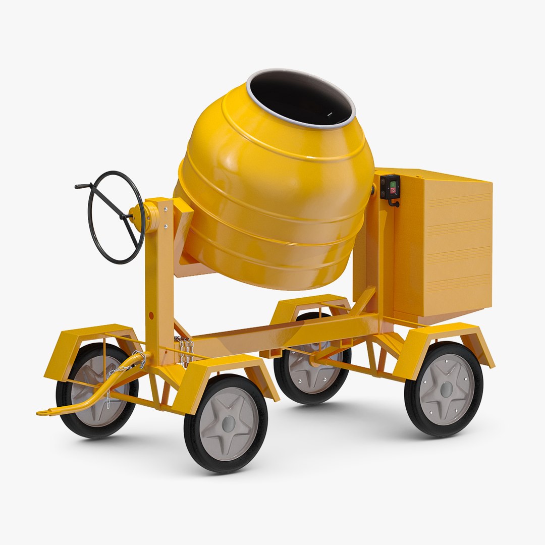 3D Electric Portable Cement Mixing Machine TurboSquid 2051586