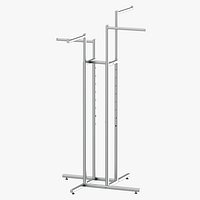 Clothing 4 Way Rack 03 Metal Black and White