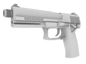 45 Caliber Handgun with LAM (light attachment module) and suppressor