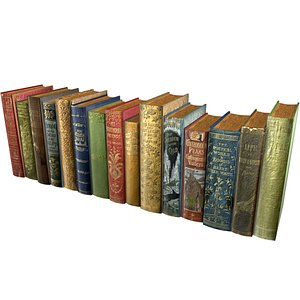3d realistic books pack 3 model