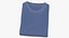 3D model T Shirt Folded Male Crew Neck White Blank and Branded Heather