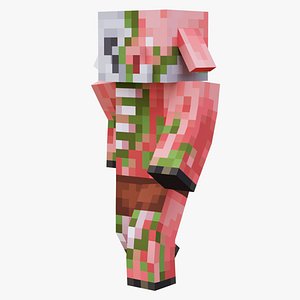Minecraft Zombified Piglin Rigged 3D Model Game Ready 4K PBR 3D model
