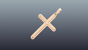 Cross Pendant with Bail 3D model