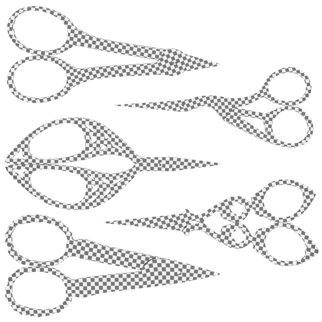 Vintage Scissors Set Of 5 Model - TurboSquid 2276966