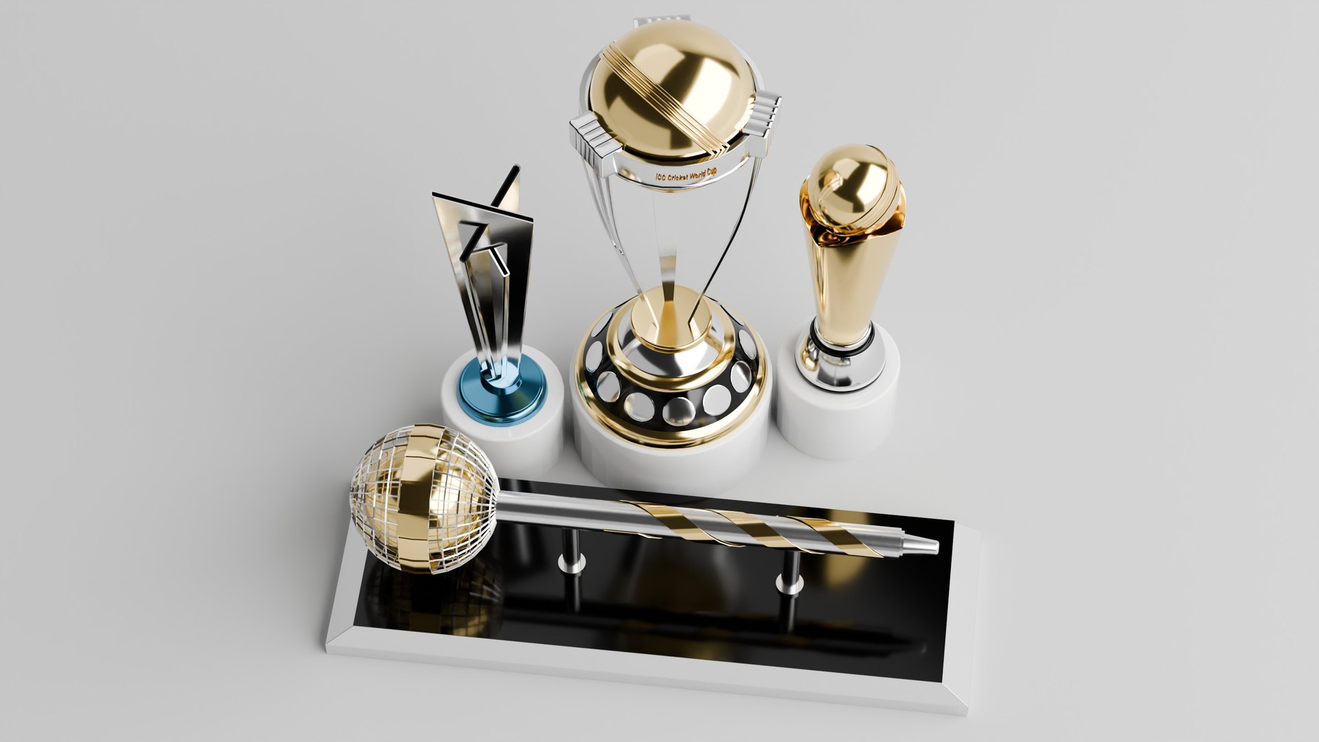 3D Model ICC Trophies 3d Model Pack - TurboSquid 2414244