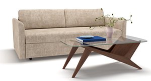 West Elm Sofa Clara Storage Twin Futon & Marcio Display Coffee Table