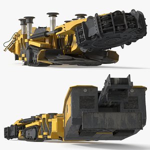 3D Mobile Tunnel Boring Machine Yellow Rigged for Maya