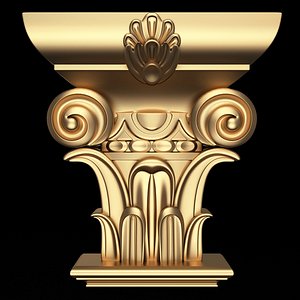 Carved Capital 06 3D model