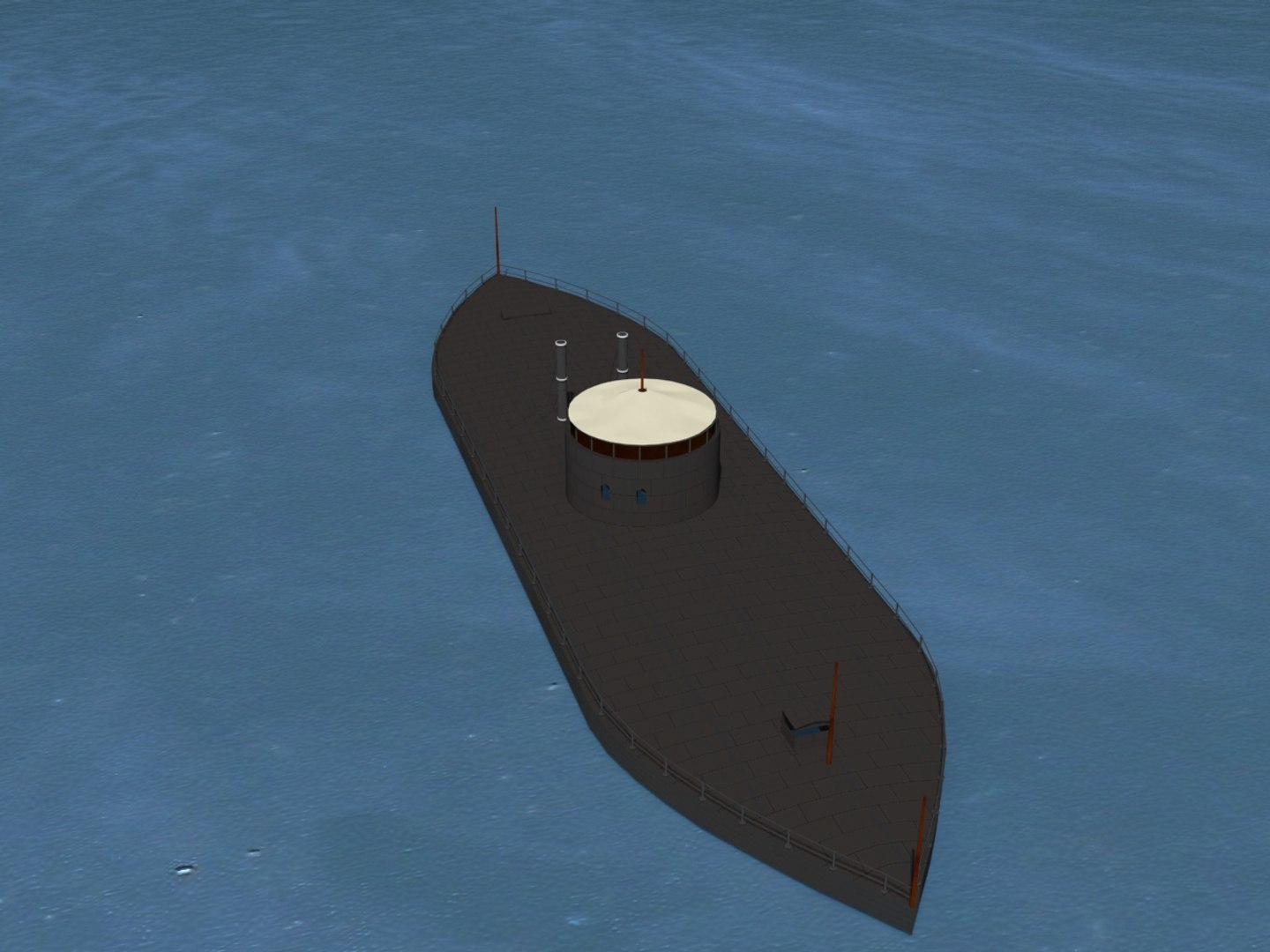 Ship Uss Monitor Ironclads 3d 3ds