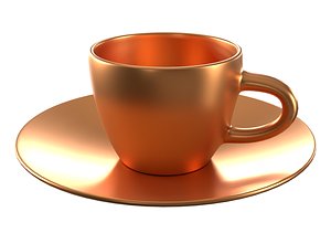 3D Tea Cup of Copper PBR model