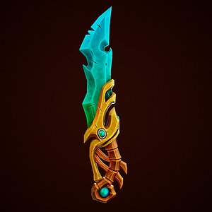 Gold-Krystall Stylize Sword 3D model