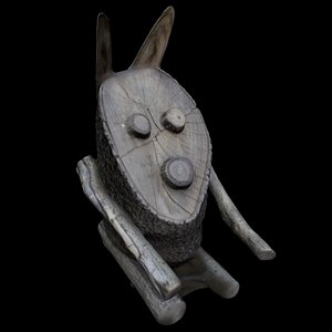 3D wooden rabbit model