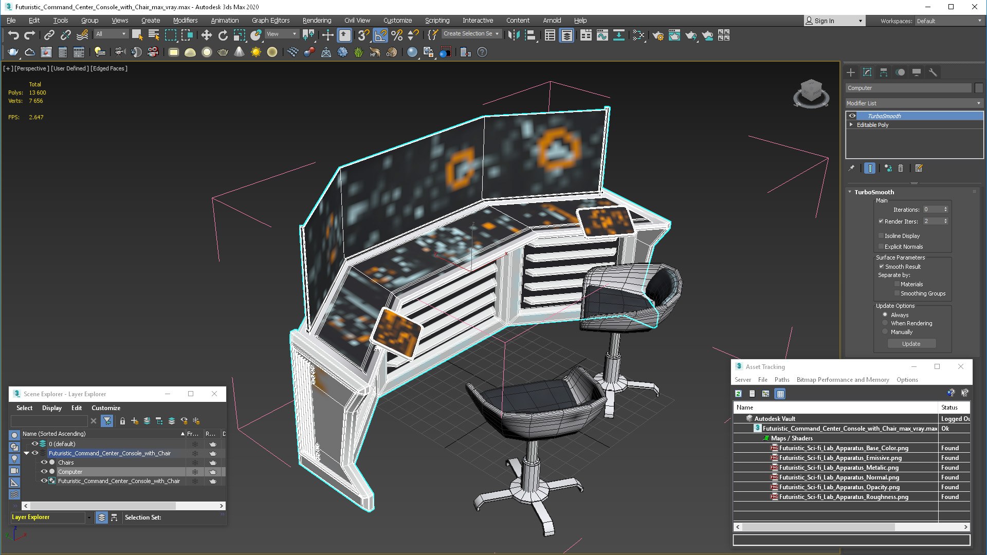 Futuristic Command Center Console With Chair 3D - TurboSquid 2318857