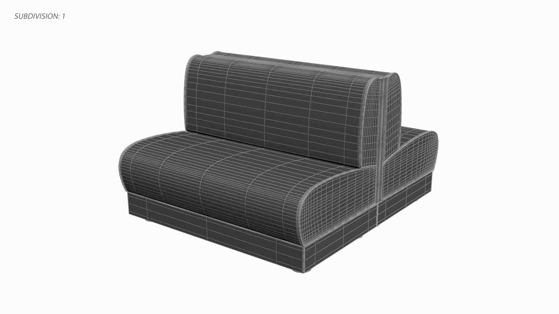 Double Red Bench 3D Model TurboSquid 2124081