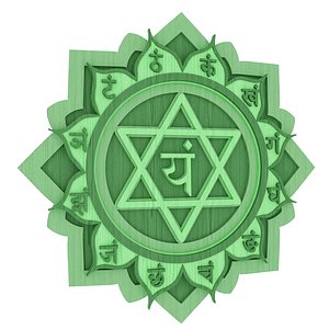 3D Anahata chakra multilayer cnc cut and 3d printable wall decor model