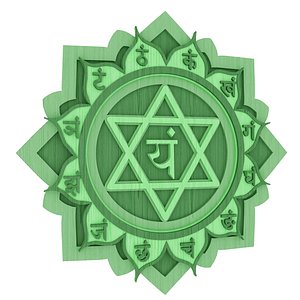 Anahata chakra multilayer cnc cut and 3d printable wall decor