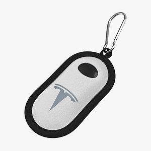 tesla key fob white 3d model