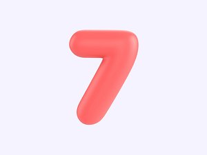 3D Number Seven model