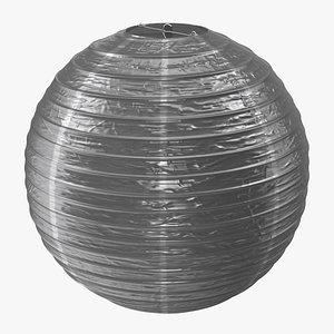 Round Paper Lantern Grey 3D model