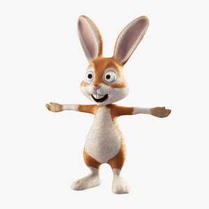 3D model Friendly Bunny Animated  Rigged