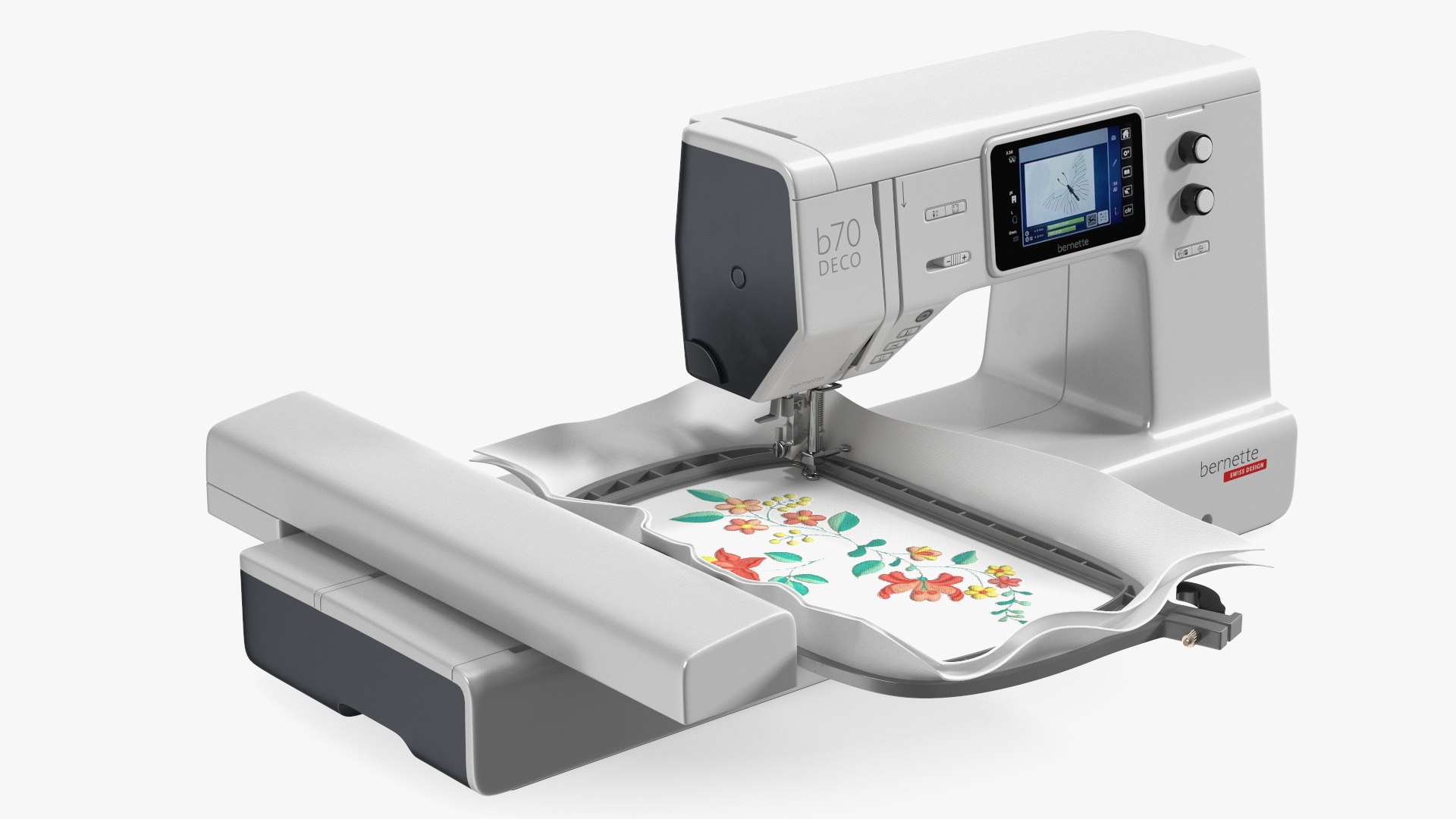 Embroidery Machine Bernette b70 Deco Screen On Rigged for Cinema 4D 3D model preview
