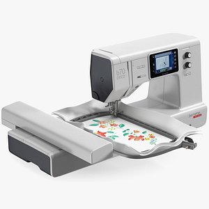 3D Embroidery Machine Bernette b70 Deco Screen On Rigged for Cinema 4D