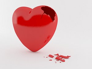 broken heart 3d obj