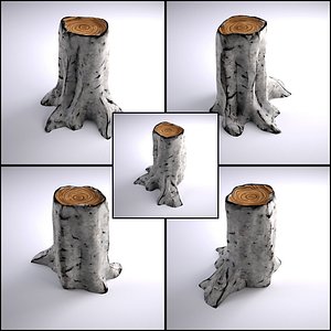 Aspen stump tree - Game asset