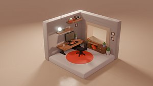 3D Mini Office 3d model