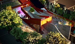 Modern Building Community Center 3D model