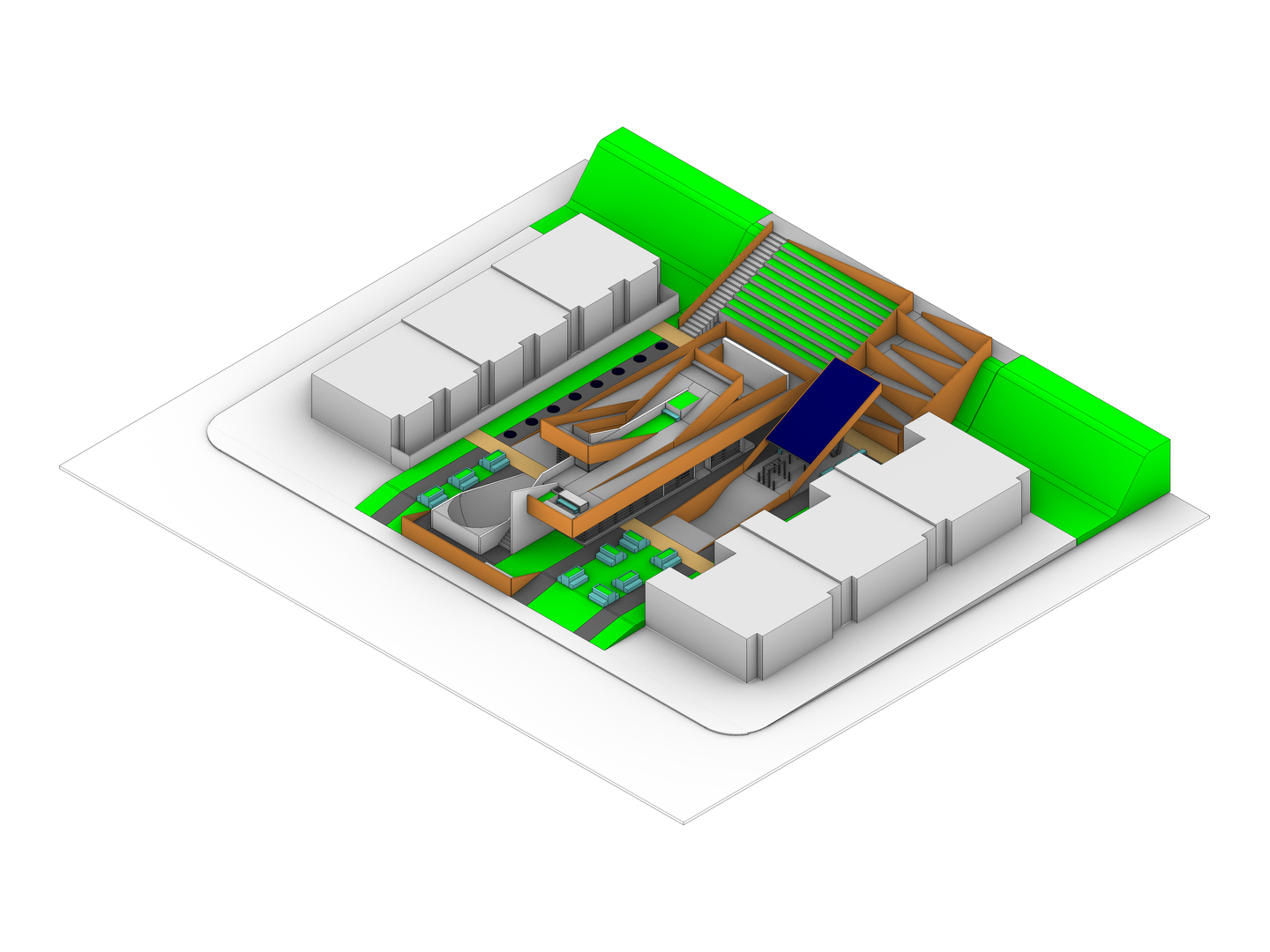 Modern Building Community Center 3D Model - TurboSquid 2424330
