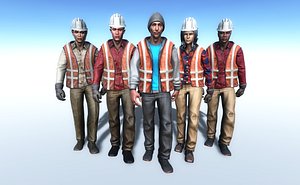 3D working people model