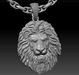 pendant lion head 3D model