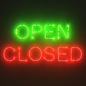 Neon signs - open and closed