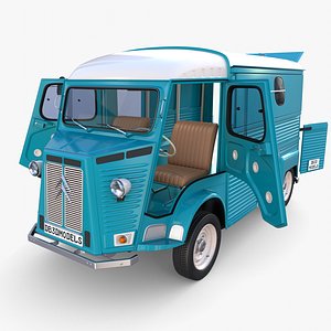 Citroen HY Blue with interior 3D model