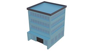 Lowpoly Building Free Aset 3D Model