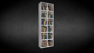 3D Bookshelf Pow Poly 80