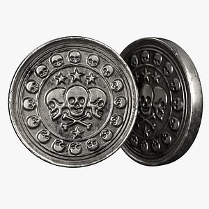 3D Pirate Coin model