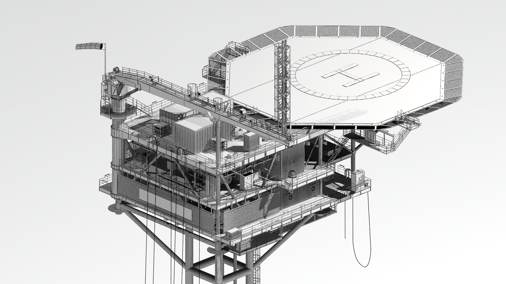 Wellhead Platform Minimum Facility 3D Model - TurboSquid 1429175