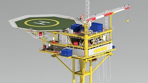 wellhead platform minimum facility 3D model